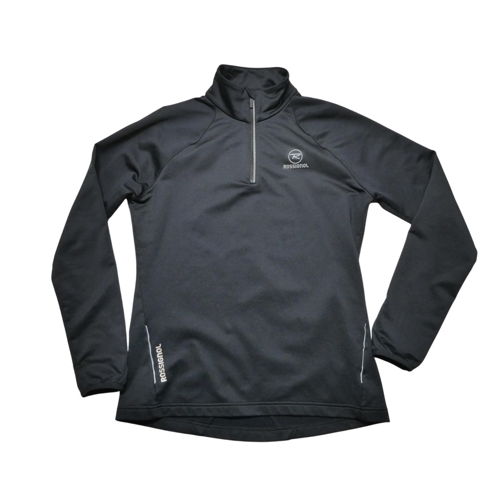 Rossignol Pullover Mens Large Black 1/4 Zip Ski Mid Layer Long Sleeve Top